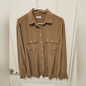 AYR Brown Silk Blouse Sz M